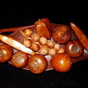 Vintage Wooden Fruit & Tray
